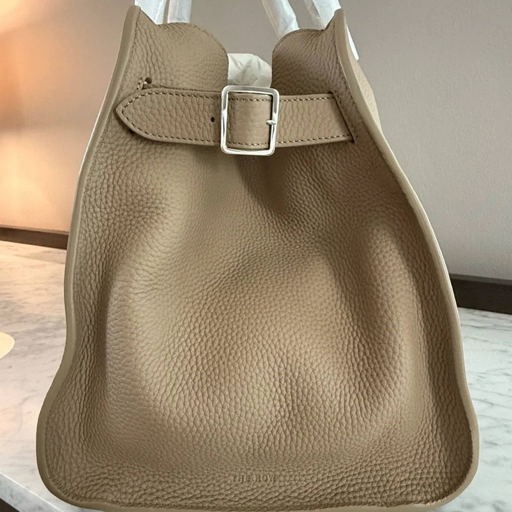 The Row Soft Margaux 15 Bag Dark Taupe - Picture 4 of 7